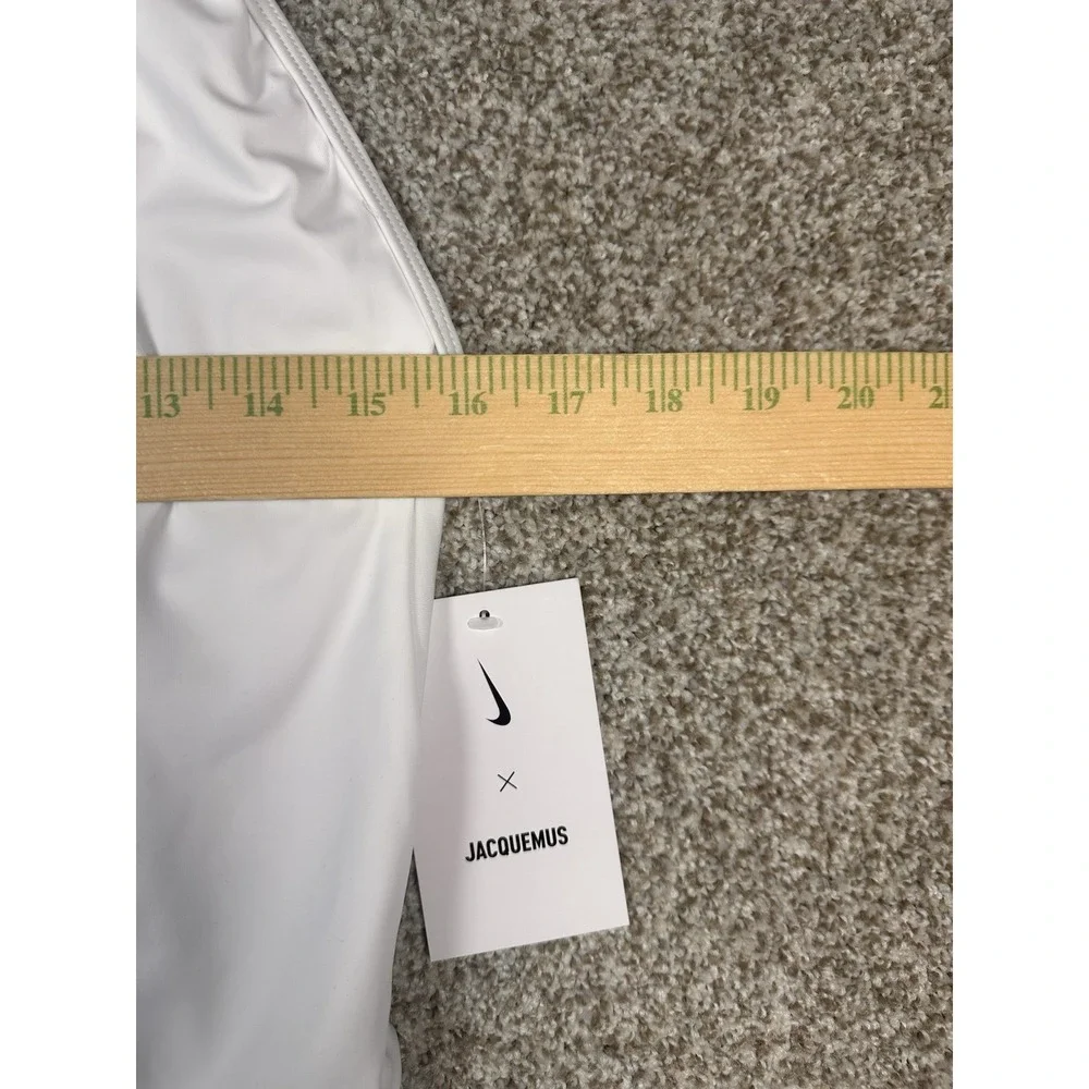 NEW NWT Nike JACQUEMUS one 1 pc swim suit L LARGE athletic bodysuit zipper White